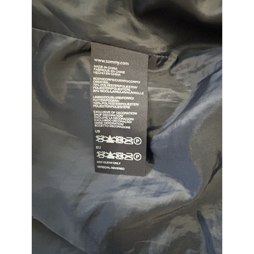 Tommy Hilfiger Wool Blend Navy Peacoat Reefer Jacket Fisherman Coastal Sz Medium - Picture 13 of 14
